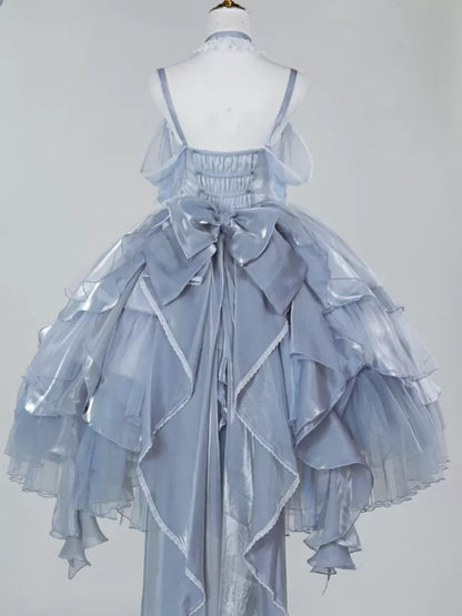 Kleid Cascading Blue Fairy Dusty JSK Rock Taille Prinzessin Lolita Korsett Lagenbesatz Rüschen
