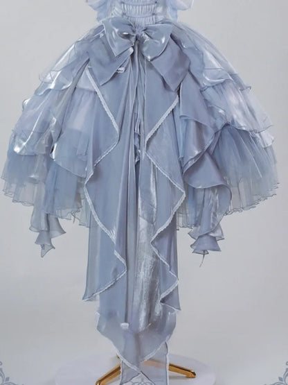 White Bow Train Green Blue Big /