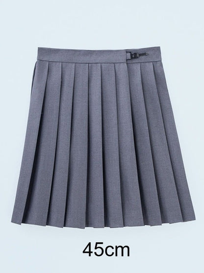 Grey High Waist JK Pleated Skirt - Lan Jian Chuan