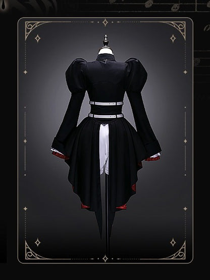 Gothic Prince Outfit Set with Jacket and Choker - Golden Koi Forest