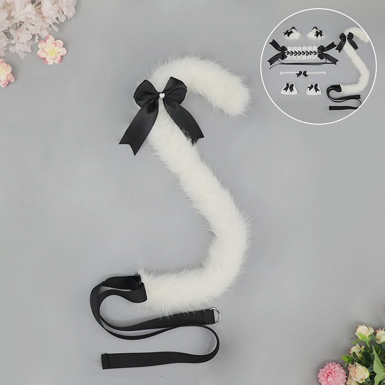 Faux Lolita Kitty Colors Cute Decorations with Fur 5 Bow Tail