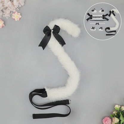 Faux Lolita Kitty Colors Cute Decorations with Fur 5 Bow Tail