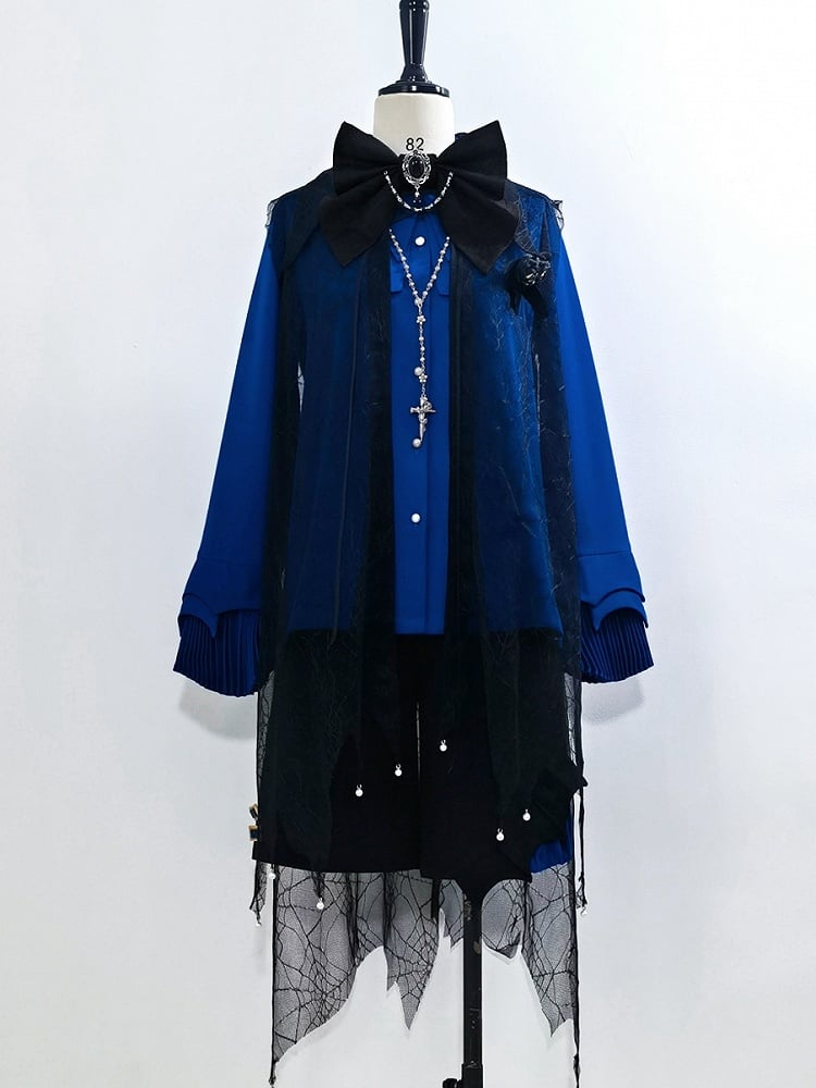 尖った王子様の青いロリータシャツ王子クラインカラースタイル