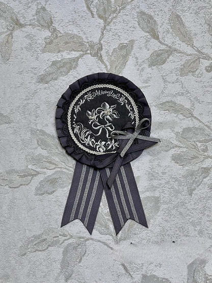 Embroidered Badge Lolita Gray/Brown