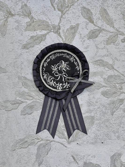 Embroidered Badge Lolita Gray/Brown