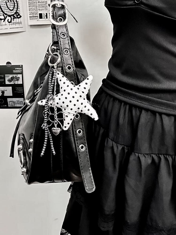 Polka Dot Star Keychain - Kiwi Store