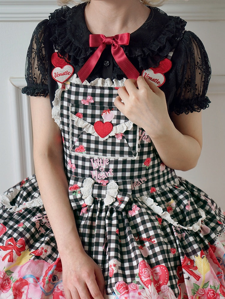 パンブラウス カラースリーブ ショート ロリータ ピーター ブラック