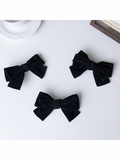 Black 2-Way Lolita Bow Brooch Pin - With PUJI