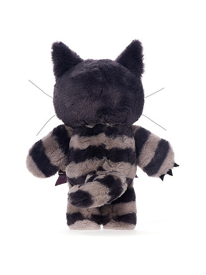 Cheshire Gray Cat Plushie Brown Canvas Bag A Guro Kawaii with