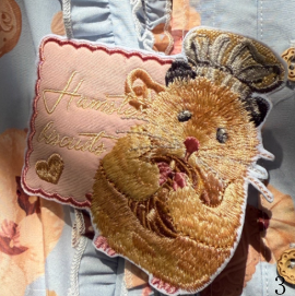 Hamster Brooch/Biscuit Brooches Set Embroidery Lolita