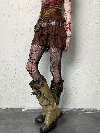 Design Tights Black Y2K Fishnet