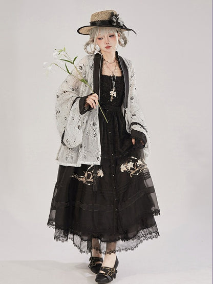 Purple Lace Trim Apron with Bow - Tan Tuan