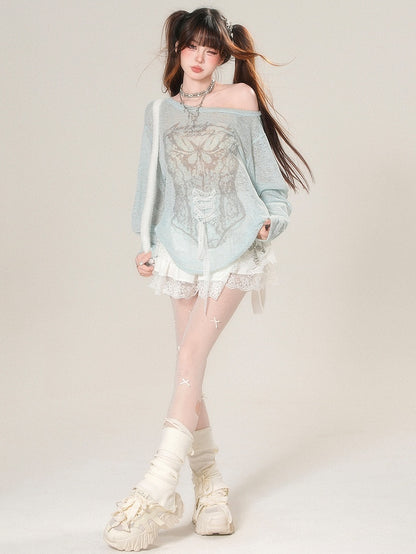 Glamorous Lange Ärmel zum Schnüren Top Detail Sonnengrün/Beige Schutz