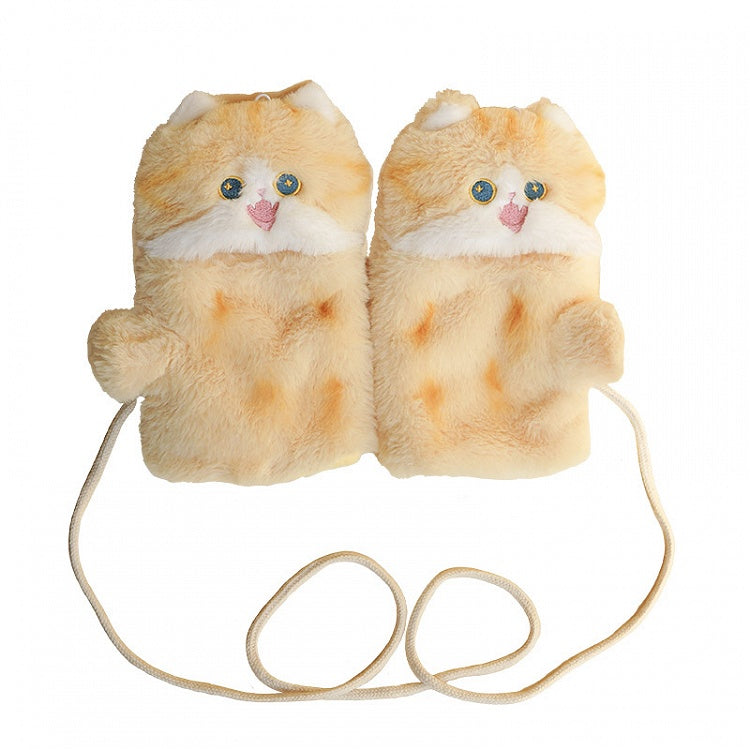 Cremegelbe süße Handschuhe in Katzenform