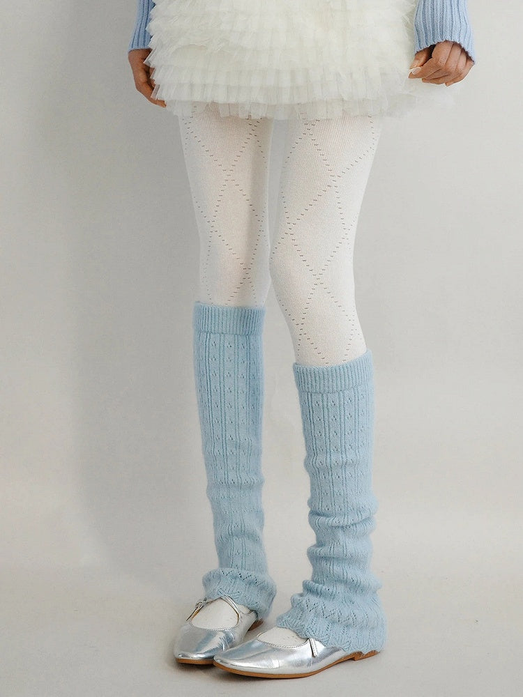 Colors） Knit Ribbed Slouchy Warmers （6 Leg Stirrup