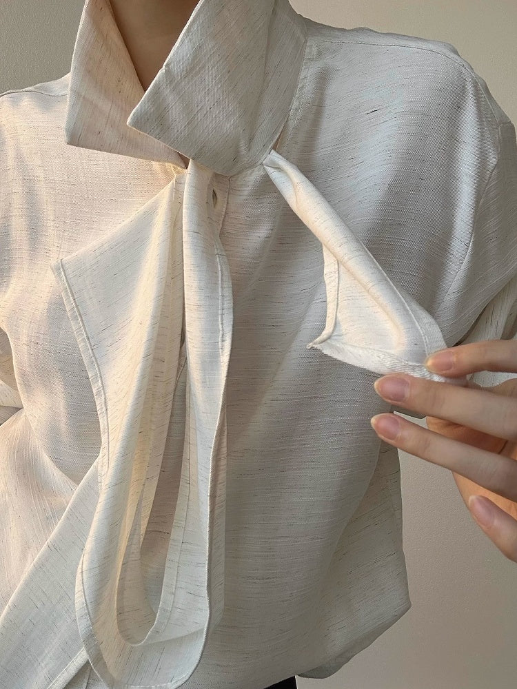 Apricot Lolita Fit Shirt Draping Long Ouji Loose Light Ribbon Retro with