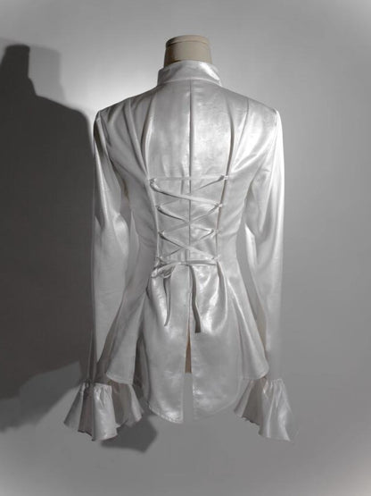 Collar Ways Wear Shirt Two White Sleeves Gothic Long Lolita
