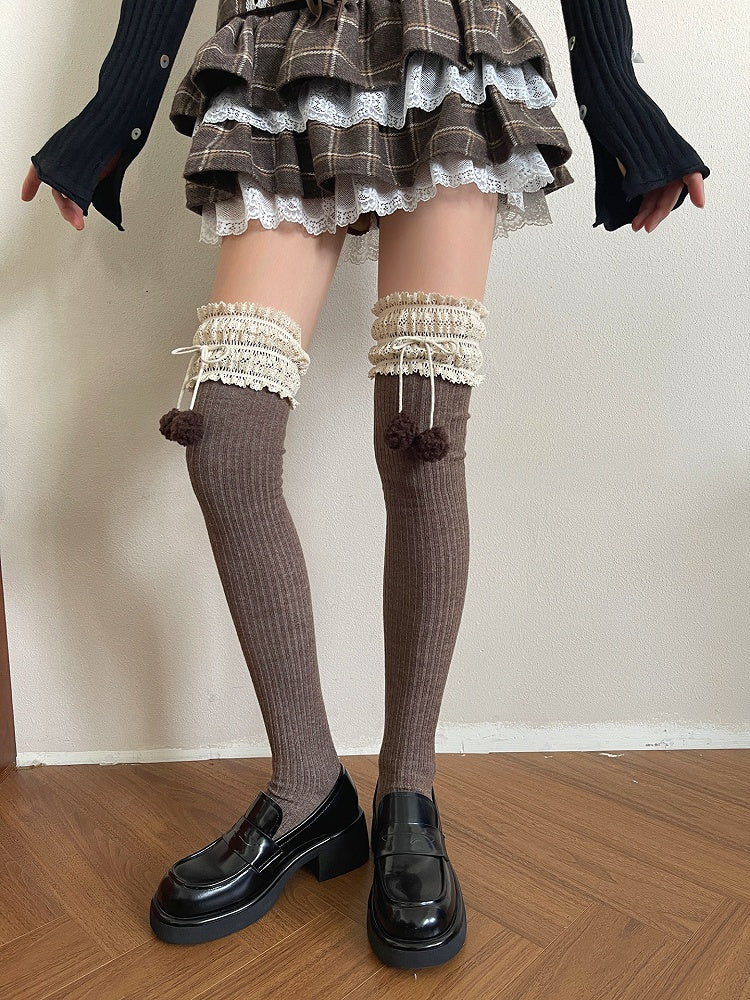 Pom-Pom Colors Lace 5 Decorations Trim Stockings with