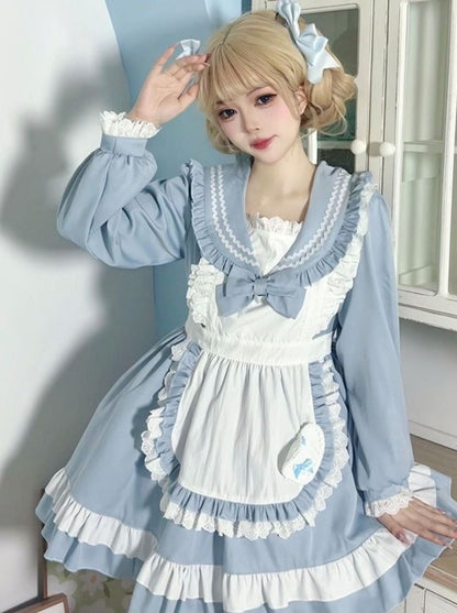 スイートセーラースタイルのカレッジロリータメイドドレス