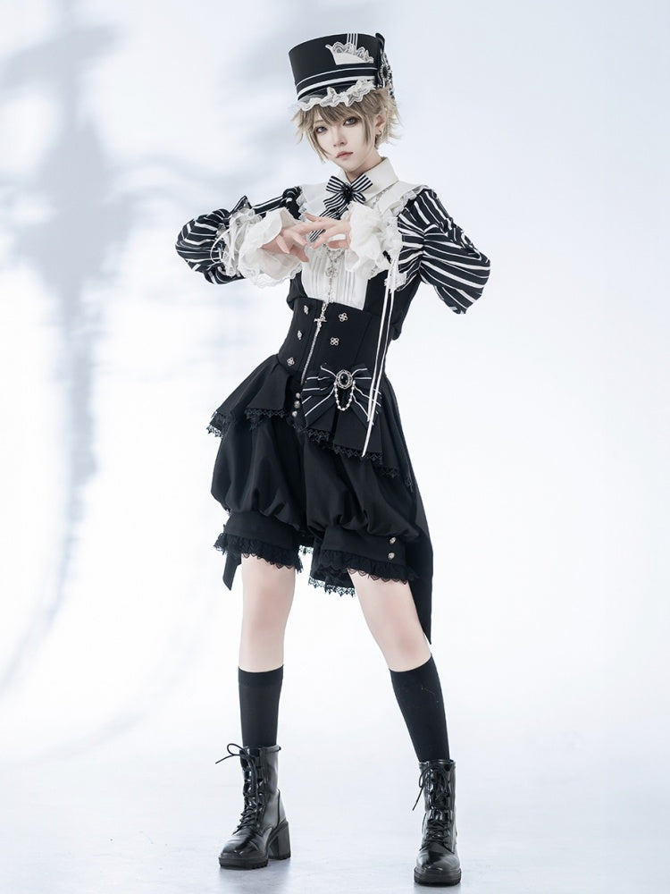 黒のコルセットベルト、ハイウエスト王子のロリータショーツ、サーカス風