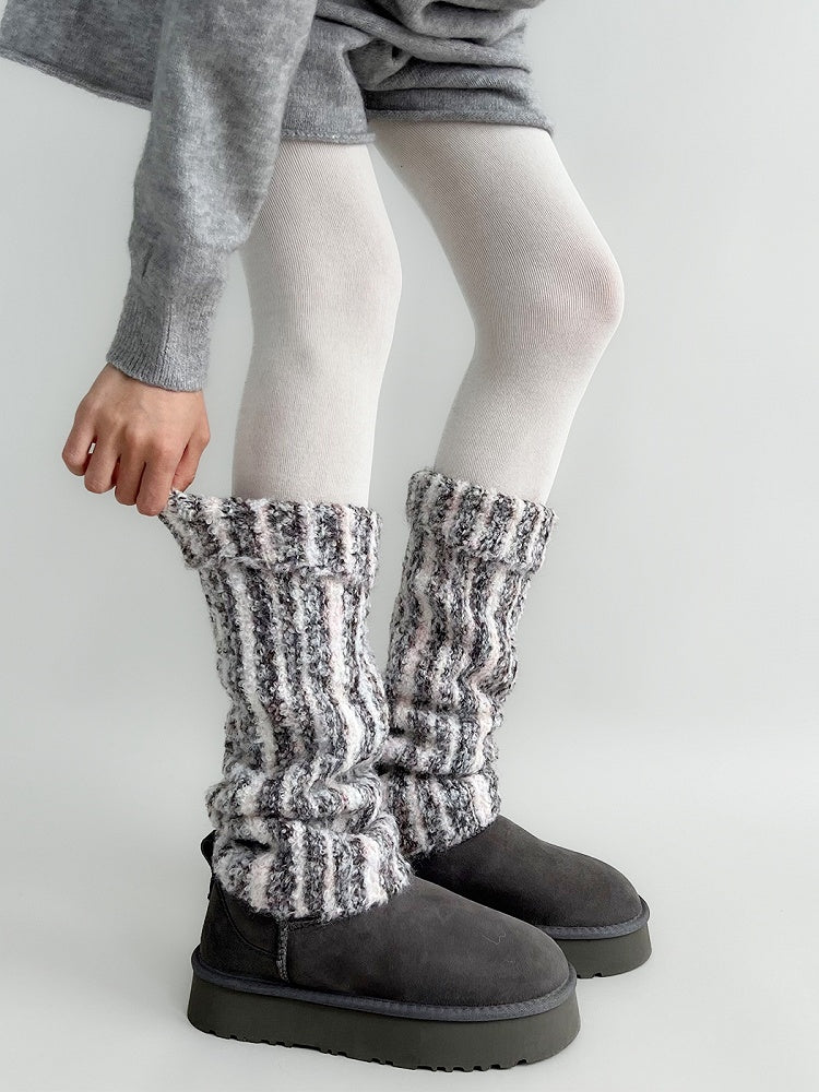 (4 Warmers Colors) Leg Marled Ribbed