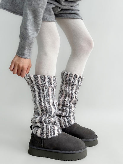 (4 Warmers Colors) Leg Marled Ribbed