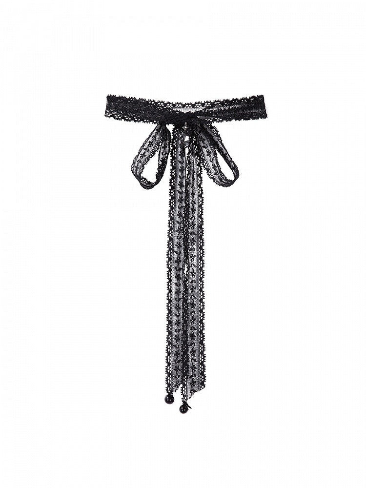 Taille Gothic Shimmer Kuro Black Swan besticktes Baskenkleid