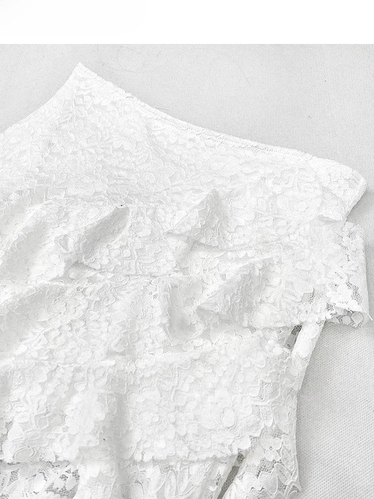 Letter Asymmetrical Hem White With Print Cami Dress