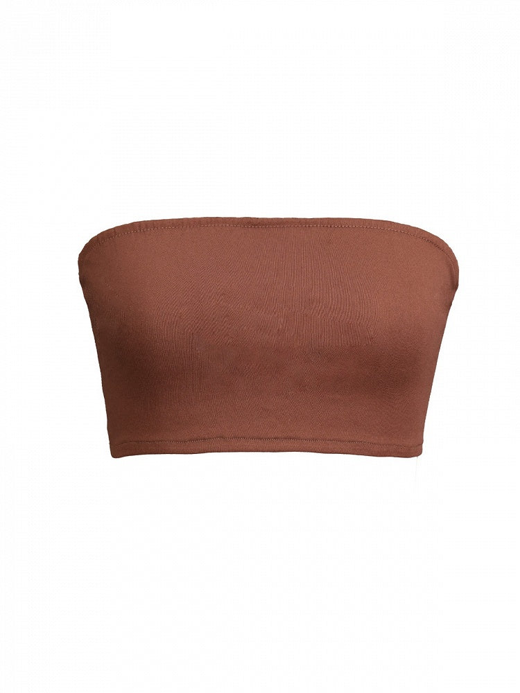 Wasteland Brown Bandeau Top with Edgy Style - Virtual Orbit