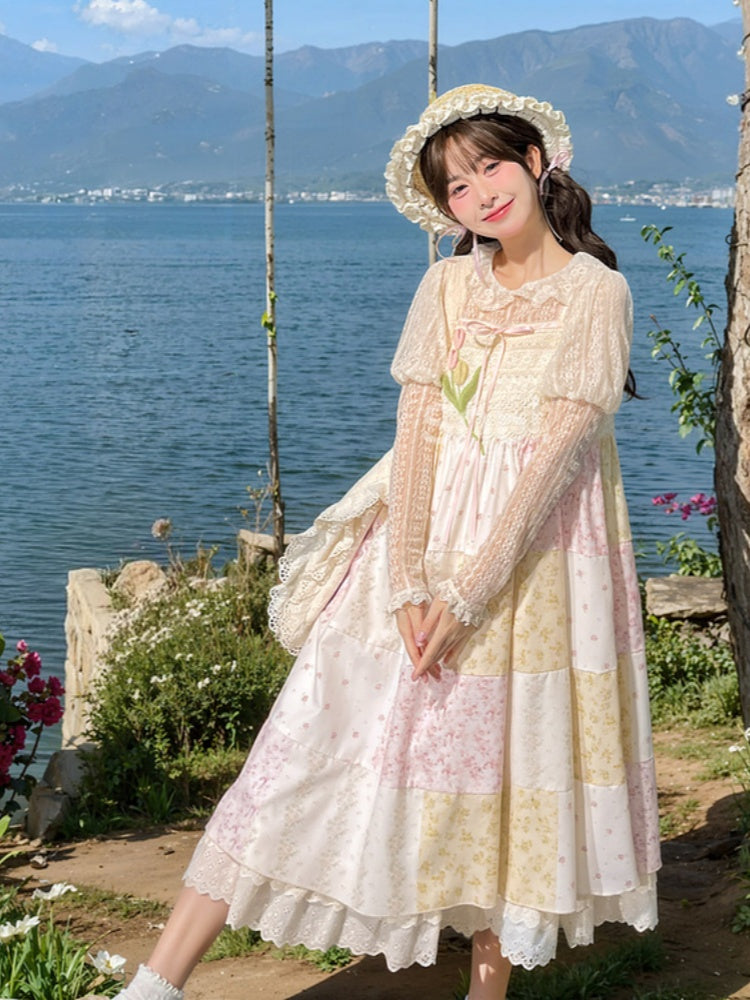 Beiges Oberteil mit Rüschenbesatz