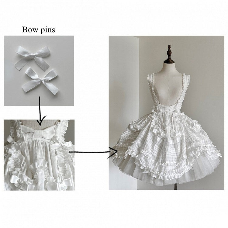 Dark Checkered Multi-Tier Bow Lolita Jumperdress