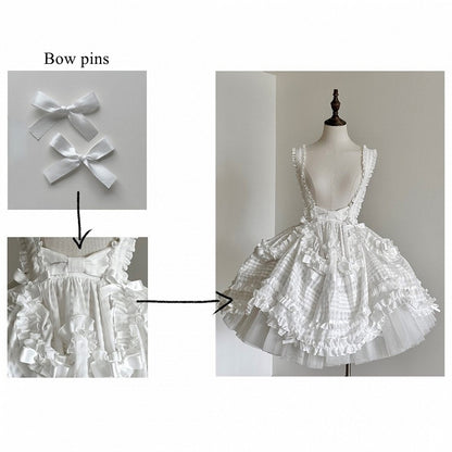 Rose Checkered Multi-Tier Bow Lolita Jumperdress