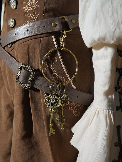 Schlüsselgürtel mit / Schwarzem Charm Kaffee