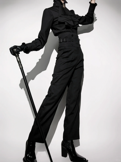 ブラックコルセットベルトハイウエスト王子ロリータパンツ