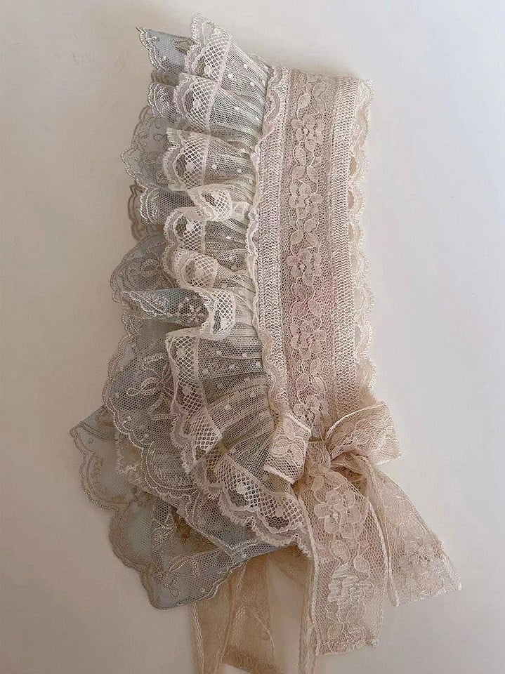 Pink/Blue/Pink Ruffled Hairband Green Elegant Lace Lolita