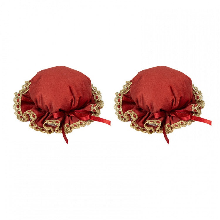 Red Han Lolita Hairclips - With PUJI