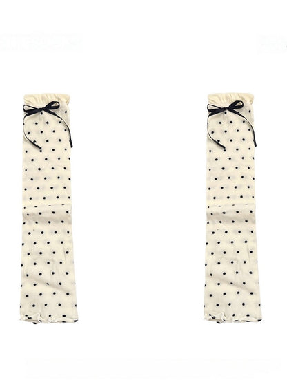 4 Colors Polka Dot Pattern Bow Decorated Ruffled Leg Warmers