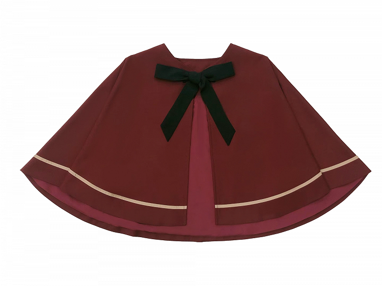 JK Uniform Red Cape with Self-tie Straps