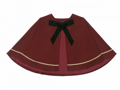JK Uniform Red Cape with Self-tie Straps