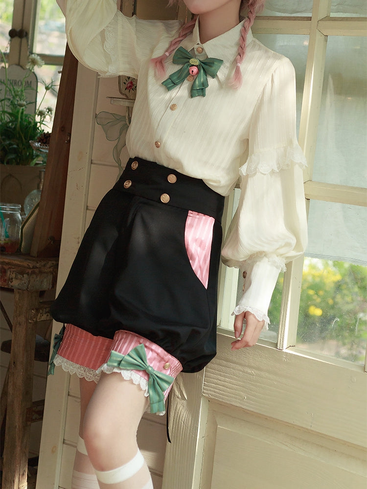 und Weste Lolita-Kragen Rosa Blazer Ouji + Circus Vibes Schwarz