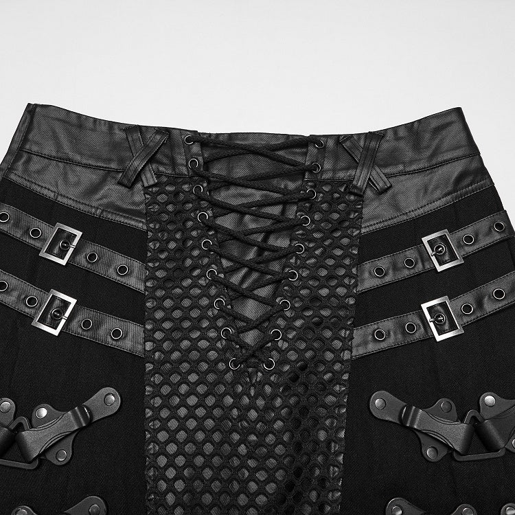 Heavy-duty Black Men's Punk Skirt - Punk Rave
