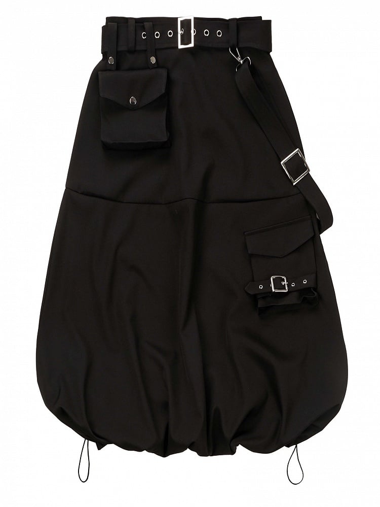 Techwear with Skirt Cargo Black Pockets Bubble Futuristic