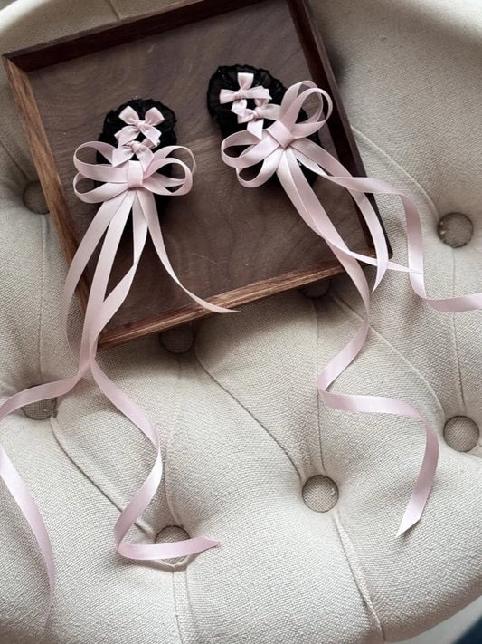 Lolita Set Hairclip Ribbon Sweet