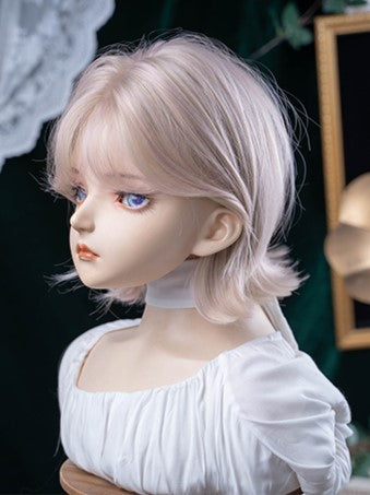 Length Bangs Wig With Short Curtain 35CM Light Pink