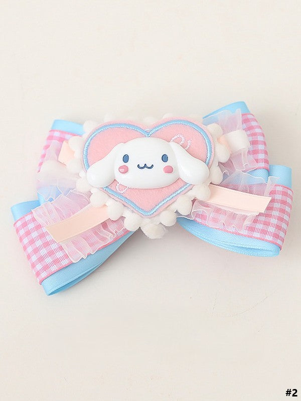 Sweet Bowknot Hairclip Cute Blue Options Pink Lolita Dog 3