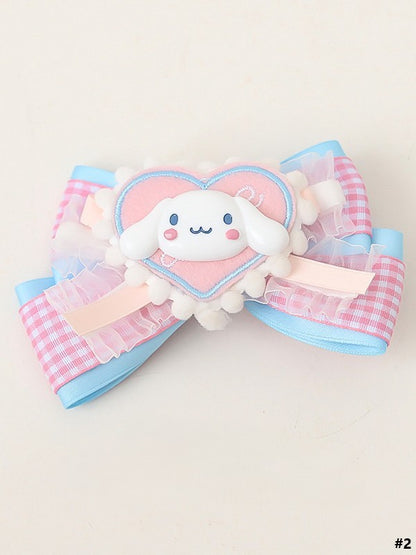 Sweet Bowknot Hairclip Cute Blue Options Pink Lolita Dog 3