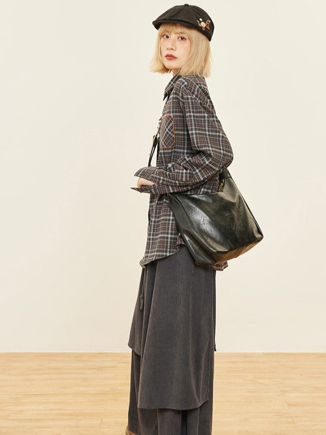 Wide-leg Cut Dark Design Pants Asymmetrical Gray