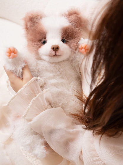 Border Plush Collie Bag - Dog Backpack/Crossbody Realistic Red