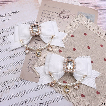 Options Jirai Shoe 8 Pearl Chain Large Bowknot in Clips Color Kei Size