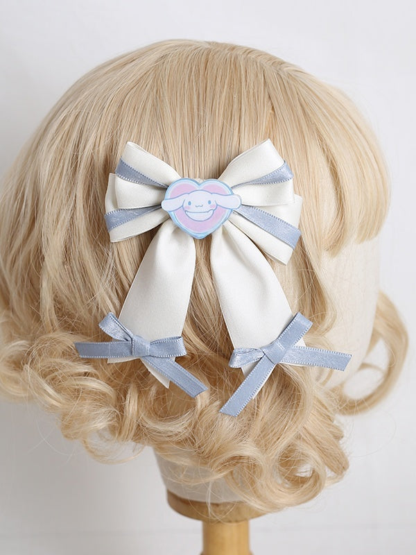 Lolita shaped Cute Decoration - Bowknot With Heart Hairclip Puppy